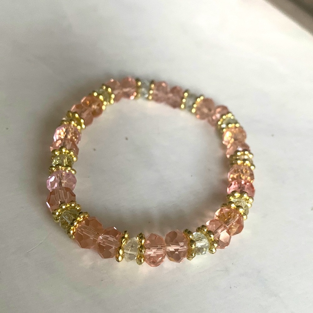 Pink & Yellow Beaded Bracelet